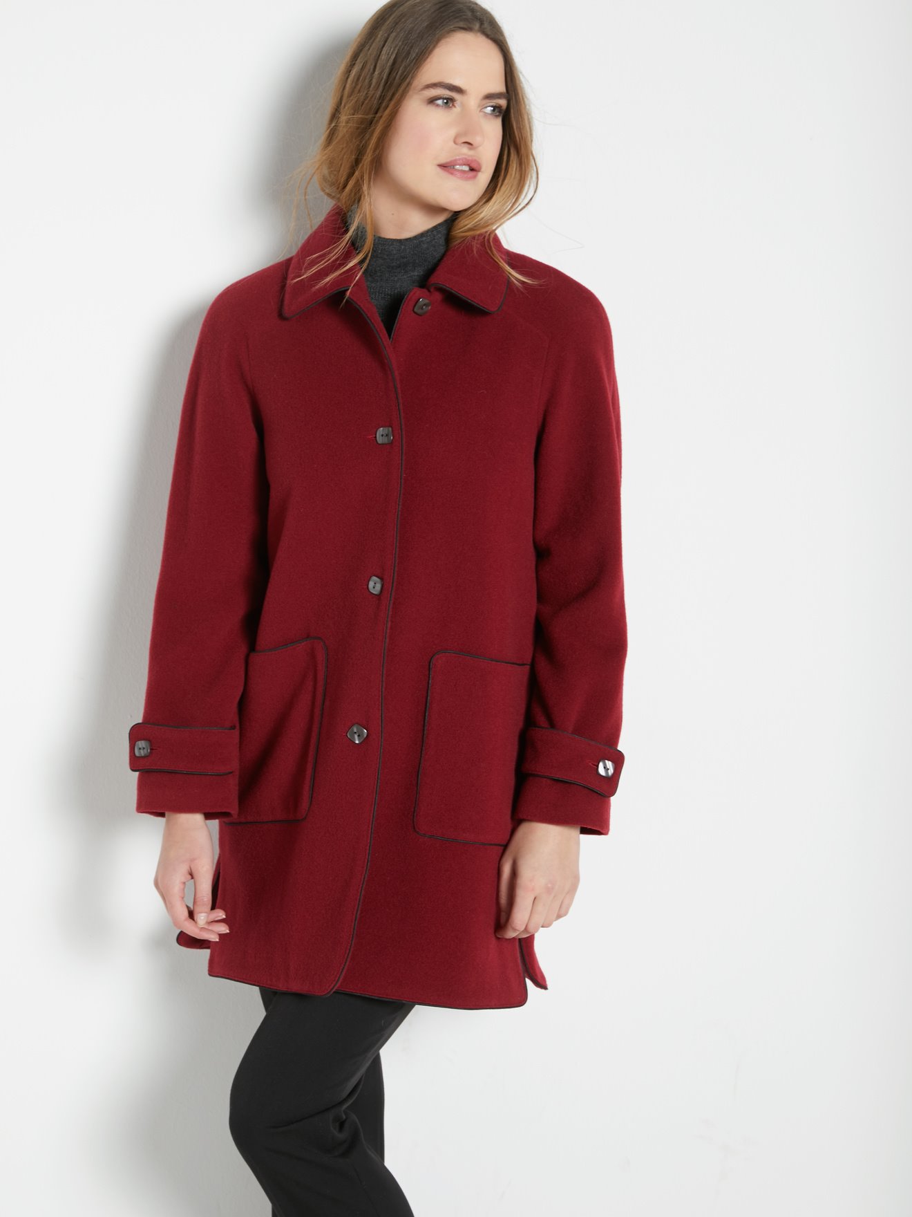 manteau caban rouge