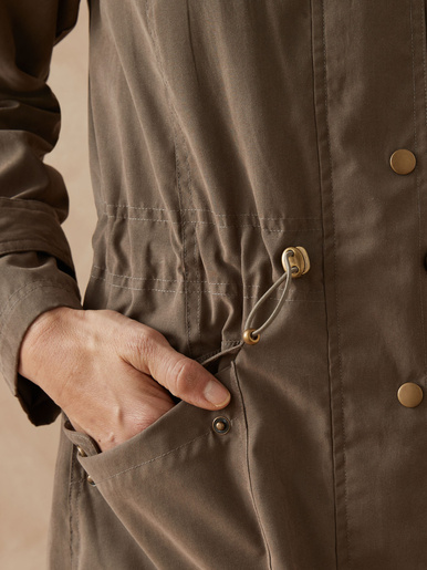 Parka déperlante à capuche amovible