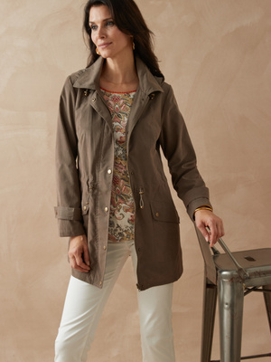 Parka déperlante à capuche amovible