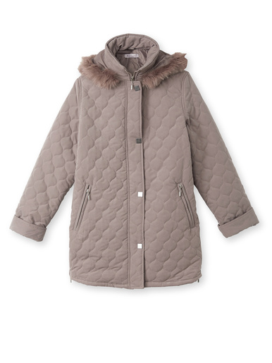 Parka matelassée courte en microfibre