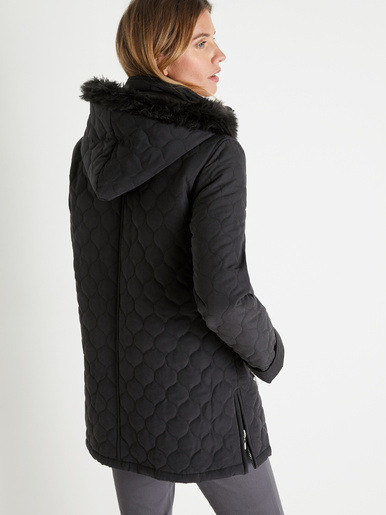 Parka matelassée courte en microfibre