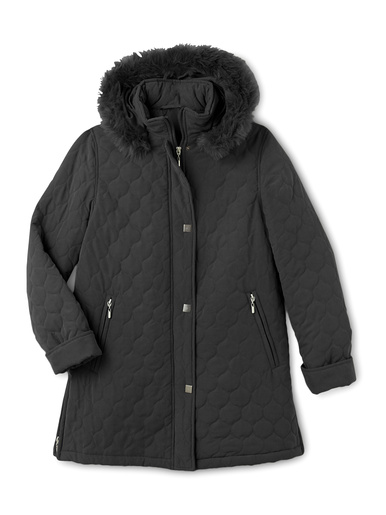 Parka matelassée courte en microfibre