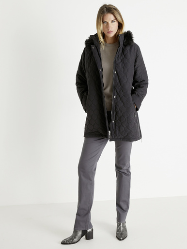 Parka matelassée courte en microfibre