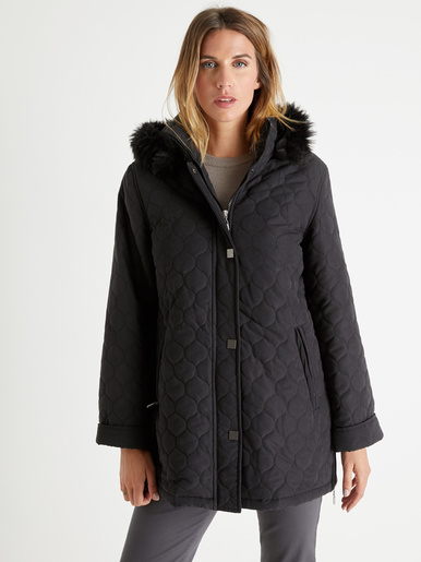 Parka matelassée courte en microfibre