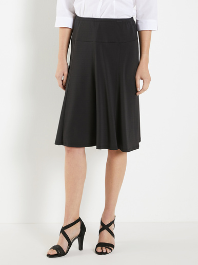 Jupe évasée entièrement élastiquée - Daxon - Noir