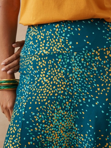 Jupe évasée en maille crêpe