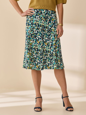 Jupe évasée en maille crêpe