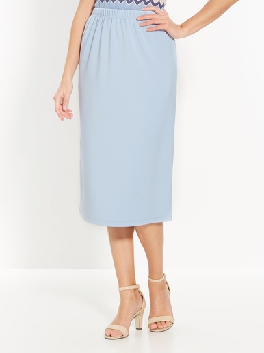 Jupe en maille vous mesurez + d'1,60m - Daxon - Ciel