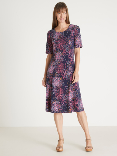 Robe en maille - Daxon - Imprimé parme