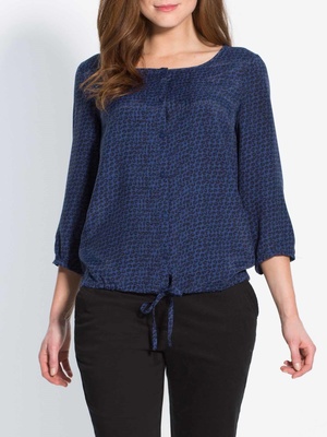 Blouse imprimée, à plis fantaisie