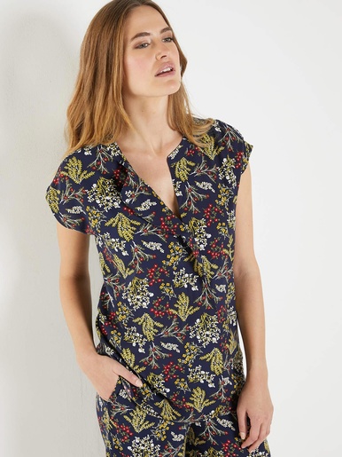 Blouse fluide - Daxon - Imprimé marine
