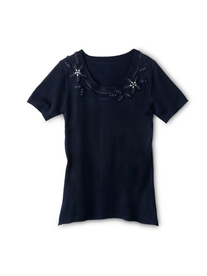 Pull raffiné, manches courtes