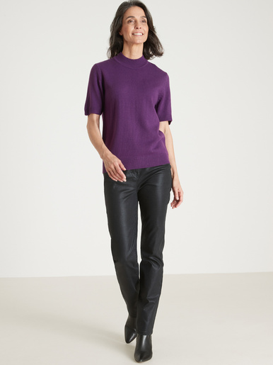 Pull col montant manches courtes
