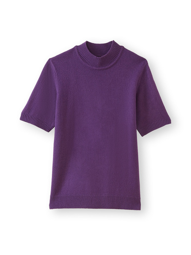 Pull col montant manches courtes