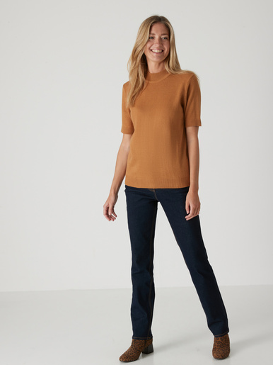 Pull col montant manches courtes