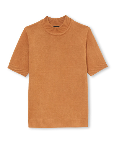 Pull col montant manches courtes