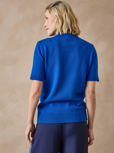Pull col montant manches courtes