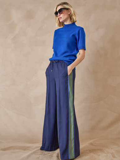 Pull col montant manches courtes