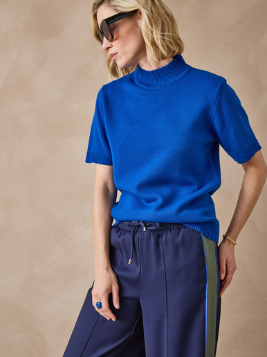 Pull col montant manches courtes