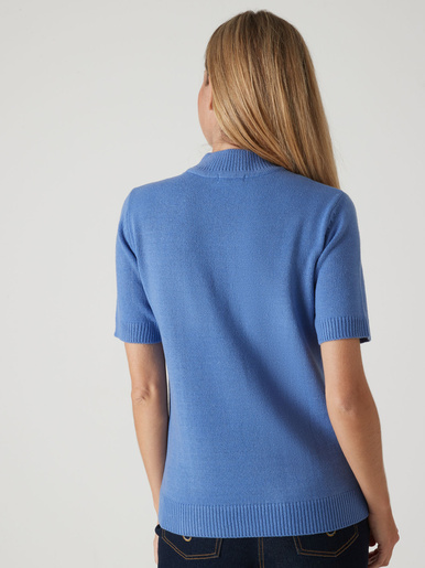 Pull col montant manches courtes