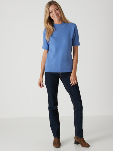 Pull col montant manches courtes