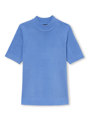 Pull col montant manches courtes