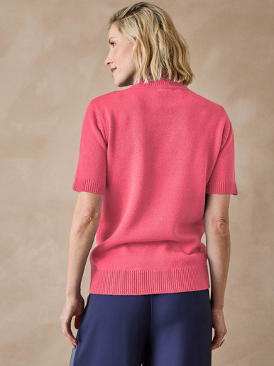 Pull col montant manches courtes