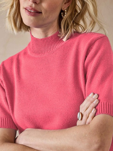 Pull col montant manches courtes