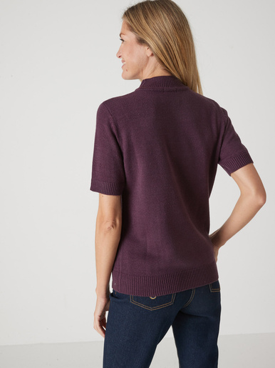 Pull col montant manches courtes