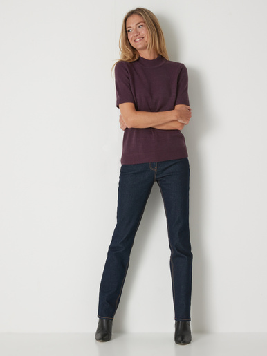 Pull col montant manches courtes