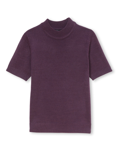 Pull col montant manches courtes