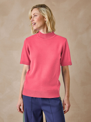 Pull col montant manches courtes