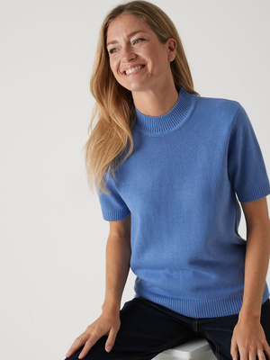 Pull col montant manches courtes