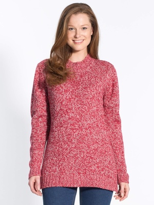 Pull chiné col montant