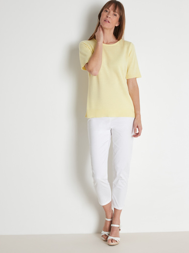 Pull manches courtes encolure ronde