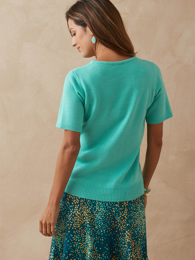 Pull manches courtes encolure ronde