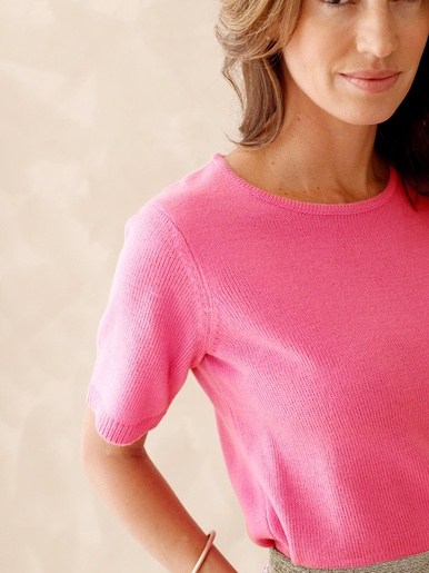 Pull manches courtes encolure ronde