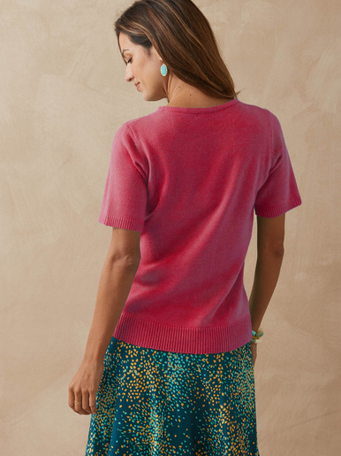 Pull manches courtes encolure ronde