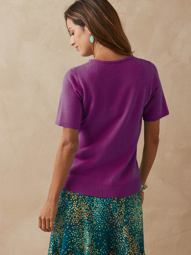 Pull manches courtes encolure ronde