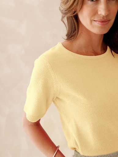 Pull manches courtes encolure ronde