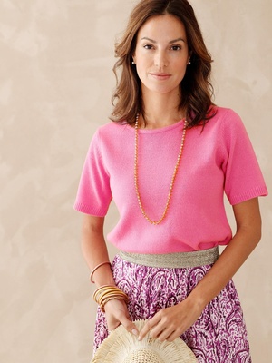 Pull manches courtes encolure ronde