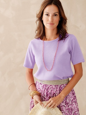 Pull manches courtes encolure ronde