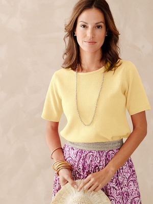 Pull manches courtes encolure ronde