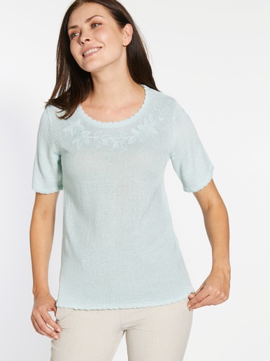 Pull brodé manches courtes - Daxon - 