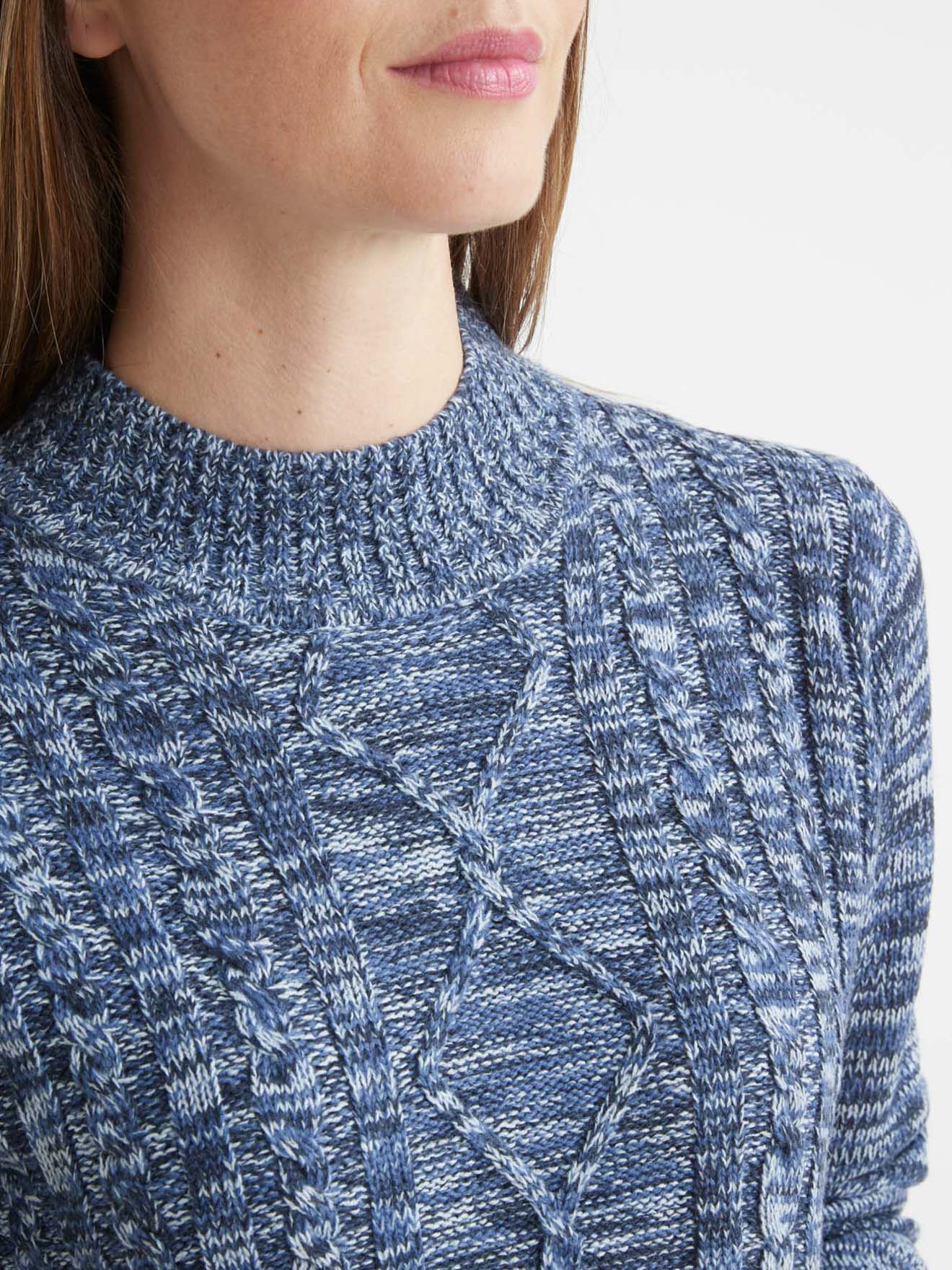 Pull col roulé maille chinée Thermolactyl - Pull