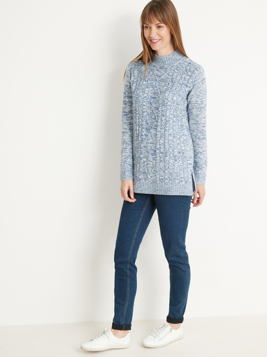 Pull col montant maille torsadée - Daxon - 