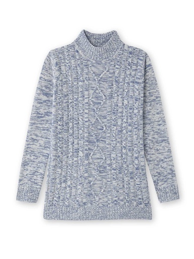Pull col montant maille torsadée - Daxon - 