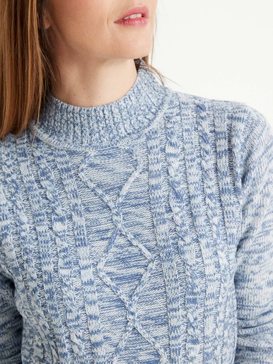 Pull col montant maille torsadée - Daxon - 