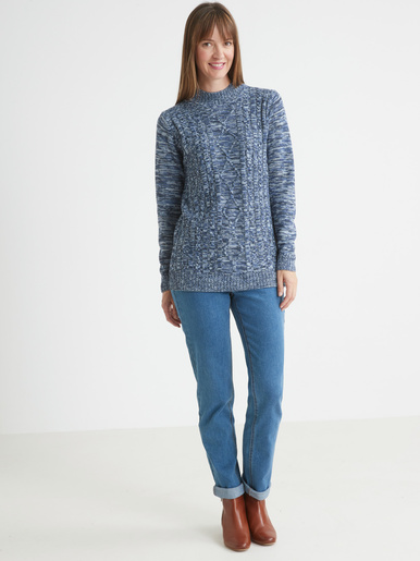 Pull col montant maille torsadée - Daxon - 