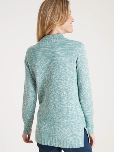 Pull col montant maille torsadée